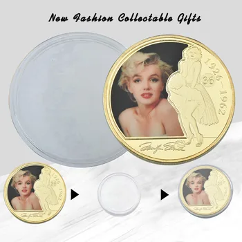 WR Marilyn Monroe Aukso Kolekcines Monetas su Monetos Turėtojas Užsakymą Iššūkis Monetos, Antikvariniai Originalus Monetų Dovanų Rinkinys Dropshipping