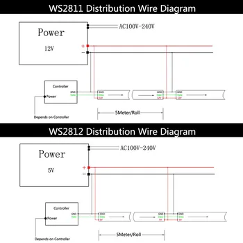 WS2811 WS2812B WS2813 WS2815 30/60/144Leds/m RGB LED Juostelės Individualiai Naudojamos Juostos Šviesos DC5V DC12V IP30/65/67