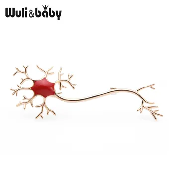 Wuli&baby Red Emalį Smegenų Nervų Sagės Moterų, Vyrų Ligoninės Vienodas Sagės Smeigtukai