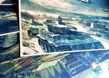 WW2 Vermachto Tigras Tankas Panzer Division Wiking Plakato spauda Ginklu Karo Karinės Tapybos Retro Kraft Popieriaus, Sienos Menas, Lipdukas