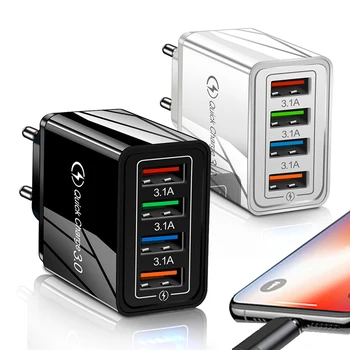 XEDAIN ES/JAV Telefono Greitas USB Įkroviklis Aukštos Kokybės Prijunkite 4 Prievadų USB Greitas Įkroviklis QC 3.0 