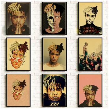 XXXTentacion Rap Hip-Hop Muzikos atlikėjas retro plakatai kraft sienos popieriaus Aukštos Kokybės Dažymo, Namų Dekoro, sienų lipdukai