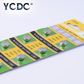 YCDC 10vnt 1.55 V Mygtuką, Baterija 3TN 384 392 SR41W SR41 L736 Šarminis Moneta Ląstelių Mygtuką Baterijas Laikrodžiai Skaičiuotuvai