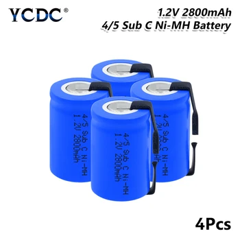 YCDC 4/5SC SC Sub C li-ion Li-Po Ličio Baterija didelės iškrovos 1.2 V 2800mAh Įkraunamas Ni-MH Baterijas, Suvirinimo Skirtukai