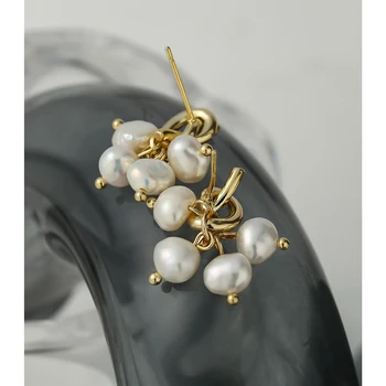 Yhpup Elegantiškas Gėlavandenių Perlų Stud Earings Bižuterijos 2020 Aretes De Mujer Modernos Vario Auskarai Office Gala Dovana