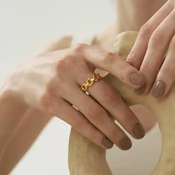 Yhpup Mados Aukso Grandinės Atidarymo Žiedas Moterims Minimalistinio Vario Piršto Sužadėtuvių Žiedas Metalo Papuošalai Office Dovana 2020 m.