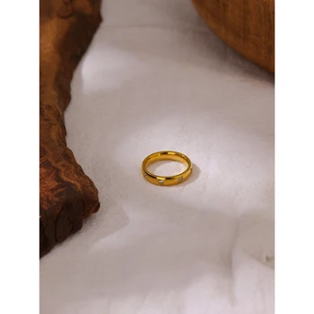 Yhpup Vestuvinį Žiedą, Moterims, Nerūdijančio Plieno Papuošalai Temperamentas Kubinis Cirkonis Metalo Apvalus Žiedas Priedai Dalyvavimas кольцо