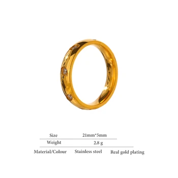 Yhpup Vestuvinį Žiedą, Moterims, Nerūdijančio Plieno Papuošalai Temperamentas Kubinis Cirkonis Metalo Apvalus Žiedas Priedai Dalyvavimas кольцо