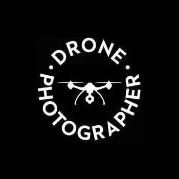 YJZT 13.2 CM*13.2 CM Drone Fotografas Juokinga Vinilo Decal Automobilių Lipdukas Quadcopter UAV Juoda/Sidabrinė C3-0174