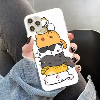 YNDFCNB Kawaii Molang Animacinių filmų Anime katė Telefono dėklas skirtas iPhone 11 12 pro XS MAX 8 7 6 6S Plus X 5S SE 2020 XR atveju