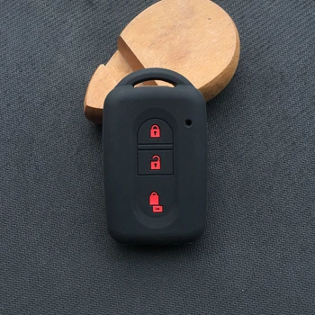 ZAD Silikono automobilio raktas padengti raštas fob maišelis kišenėje odos nustatyti Nissan Patrol Kunigaikščio Micra Xtrail Qashqai 3 mygtukai klavišą 