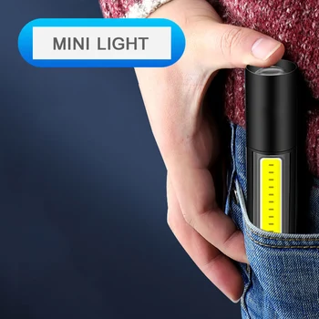 ZHIYU USB Įkrovimo MIni LED Žibintuvėlis XPE COB Nešiojamų 3 Režimas Fakelas Zoom Pastatytas Baterija Kempingas Naudoti Namuose Flash Šviesos Karšto