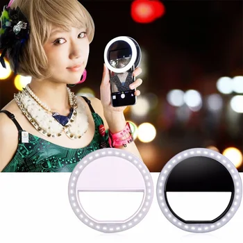 ZK40 Universalus Selfie Lempa, Mobilusis Telefonas Objektyvas Nešiojamų Flash Žiedas 36 LED Šviesos Žiedo Įrašą Šviesos 