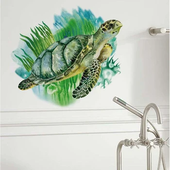 Zollor Green Sea Turtle Kūrybiškumą Sienos Lipdukas, Vonios Kriaukle, Stiklo Durys lipnios Asmenybė, Paprastas Dekoro Lipduko