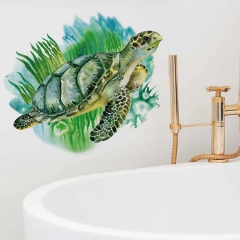 Zollor Green Sea Turtle Kūrybiškumą Sienos Lipdukas, Vonios Kriaukle, Stiklo Durys lipnios Asmenybė, Paprastas Dekoro Lipduko