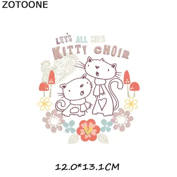 ZOTOONE Cute Kačių Pleistras Drabužius T-shirt Geležies Šilumos perdavimas Porų Lipdukai Vaikų Berniukų 