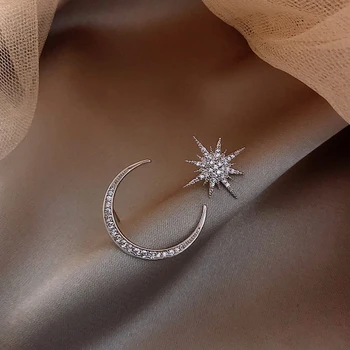ZOVOLI korėjos Moon Star Kristalų Nesimetriškas Stud Auskarai Rinkinys Moterims Unikalus Geometrinis Pareiškimą Earings 2020 bižuterijos