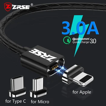 ZRSE 3A Greito Įkrovimo Magnetinio USB C 