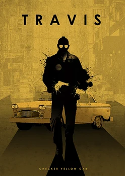 Įvairių filmo veikėjas vyras ir automobilių filmo plakatas kraftpopieris plakatas retro plakato siena lipdukas dekoratyvinis dažymas