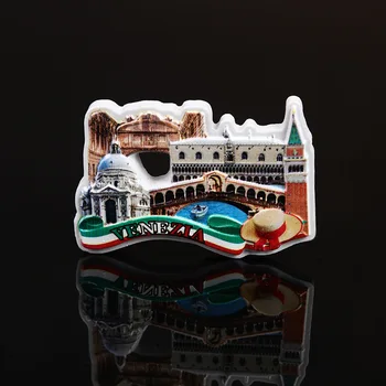 Šaldytuvas Magnetas Suvenyrų Europos Italija Venecija Kraštovaizdžio Orientyrą Kūrybos Derva, Šaldytuvas Magnetai, Aplinkosaugos ¾enklelis Šalies Kelionių Dekoras