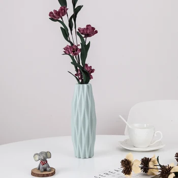 Šiaurės Apdaila, Vazos Plastiko Imitacijos Keramikos Vazonas Gryna Spalva Paprastumo Gėlių Krepšelis