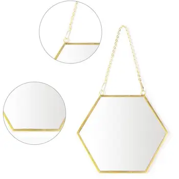 Šiaurės Minimalistinis Namų Puošybai Geometrinės Formos Aukso Žalvario Šešiakampiai Veidrodis Vonios Veidrodis Įėjimo Veidrodis Makiažo Veidrodėliai