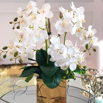 Šilko Dirbtinių Drugelių Orchidėja Dirbtinių Gėlių Puokštė Phalaenopsis Netikrą Gėlės Namuose Vestuvių Dekoravimas 
