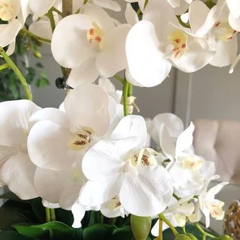 Šilko Dirbtinių Drugelių Orchidėja Dirbtinių Gėlių Puokštė Phalaenopsis Netikrą Gėlės Namuose Vestuvių Dekoravimas 