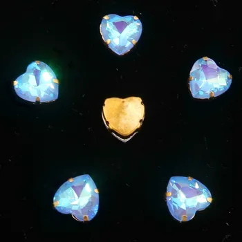 širdies formos auksinis letena parametrai 20pcs/p 10mm jelly candy & AB stiklo Kristalų Siūti kalnų krištolas granulių batai, krepšiai rankdarbių 