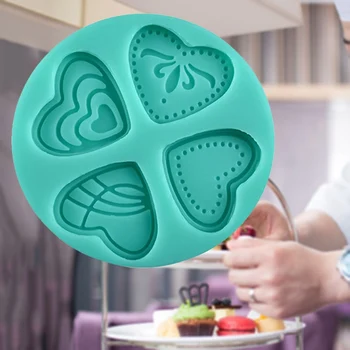 Širdies Mylintis Formos Kepimo Formą 4 Stilius 3D Silikoninis Minkštas Pyragas Priemonė, Šokoladiniai Saldainiai, Slapukus, Pyragaičiai Muilo Formų