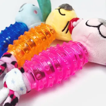 Šunų Žaislas Interaktyvus Pliušinis Animacinių Filmų Gyvūnų Formos Lėlė Su Guminiais Kūno Molinis Stick Šunims Interaktyvus Pet Lėlės Kramtyti Žaislas Tiekimo