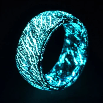 Šviesos Švytėjimas Žiedas Spindinčią Tamsoje Unisex Juvelyrikos papuošalai Moterims, Vyrams, XRQ88