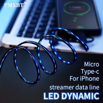 Švyti LED Apšvietimas Greito Įkrovimo Sinchronizuoti Duomenis USB C Tipo Kabelis Telefono Kabelis USB C Micro Įkroviklio Kabelį, Laidą skirtą 