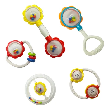 Žaislai Plastikiniai Rankų Jingle Drebulys Bell Miela Ranka Purtyti Bell Žiedas 12PCS Kūdikių Barškučių Žaislai, Naujagimių 0-12 Mėnesių Teether Žaislai