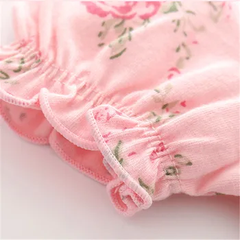 Žavinga gėlių nėrinių romper kūdikių mergaitėms trumpomis rankovėmis jumpsuit vasaros medvilnės naujagimio kūno drabužius kūdikiams bebe onesies