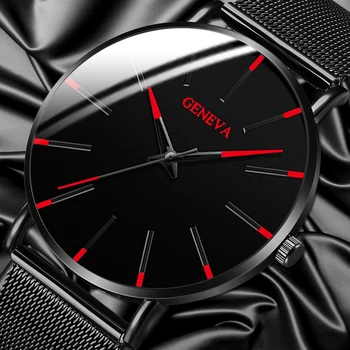 ŽENEVOS 1 2020 Prabangių mados ponios paprastas laikrodis itin plonas juodos spalvos nerūdijančio plieno tinklelio, žiūrėti ponios verslo atsitiktinis kvarco žiūrėti