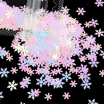 Žiemos 2020 Snaigės Formos Nagų Dailės Blizgančiais Holografinis Lazeris Nagų Puošybos Aksesuarų Kalėdų Manikiūro Dizainas