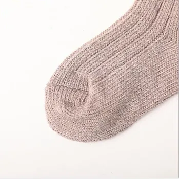 Žiemos nauja vaikų kojinės stora linija mezgimo vamzdis moterų kojinės kūdikiui šiltas medvilninių kojinių mados aksomo lankas sukrovė kojinės