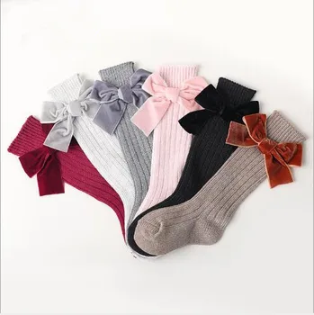 Žiemos nauja vaikų kojinės stora linija mezgimo vamzdis moterų kojinės kūdikiui šiltas medvilninių kojinių mados aksomo lankas sukrovė kojinės