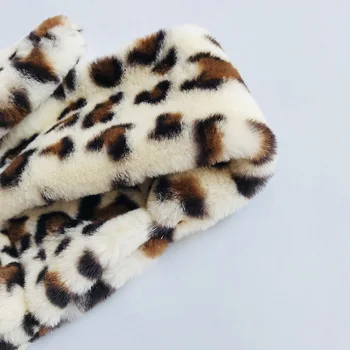 žiemos NAUJŲ vaikų žiemos leopard gyvūnų spausdinti kailiai, šiltas šalikas mergaitėms, vaikams, kailių apykaklės, kaklo šilčiau neckerchief kryžiaus šalikai