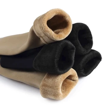 Žiemos Šiltas Stilingas juodas ilgas aukštas 2 spalvos kieta trumpos storos kojinės Moterims Plius