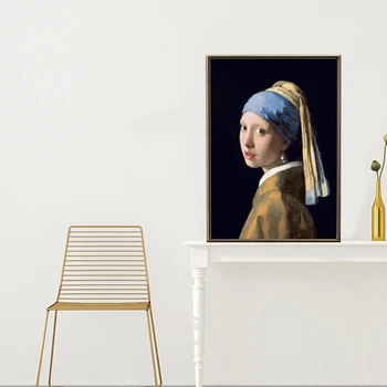 Žinomų Tapybos Mergina su Perlo Auskaru Johannes Vermeer Drobė Paveikslų, Klasikinio Portreto Plakatai ir Spausdina Namų Dekoro