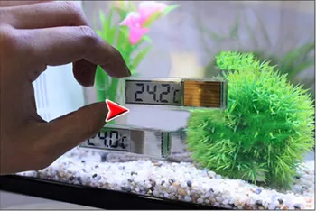 Žuvų Bako Temp Matuoklis LCD 3D Kristalų Skaitmeninių Elektroninių Akvariumo Termometras, Temperatūros Matavimo