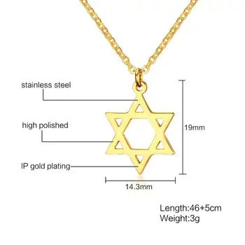 Žvaigždė Davidas Pakabukas Karoliai Moterų Aukso, Nerūdijančio Plieno, Izraelio Žydų Papuošalai Dropship