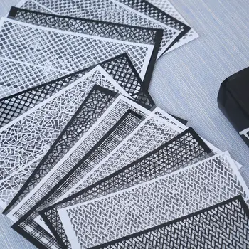 Žvynų Nagų Vinilų Klijai Ultra-plonas Pledas Grynosios Linijos Tuščiaviduriai 3D Nagų Trafaretas Lipdukas Manikiūro, Nagų Dailės Apdaila